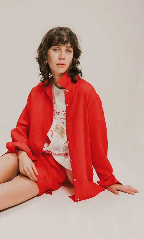 Camisa Manga Larga Roja