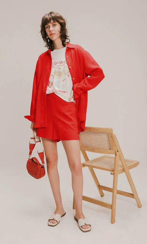 Camisa Manga Larga Roja