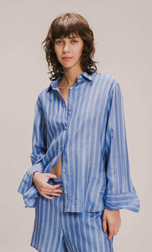 Camisa Manga Larga Azul