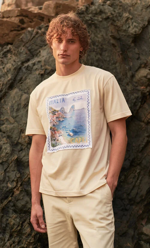 Playera Beige Con Diseño