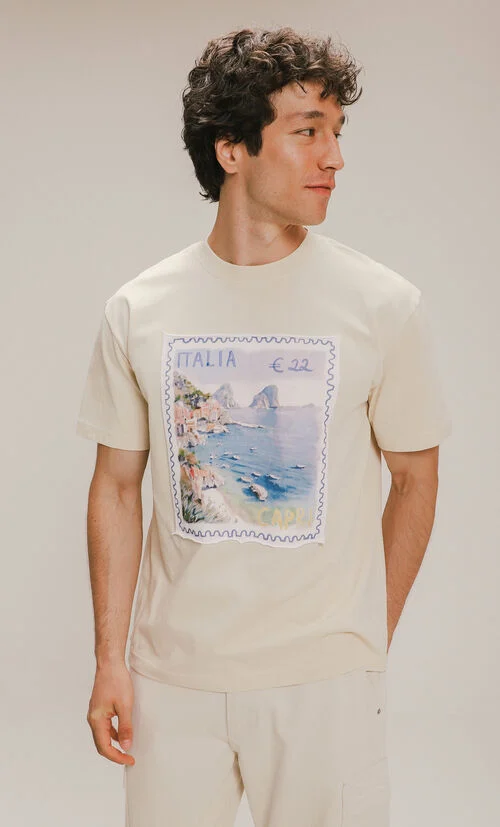 Playera Beige Con Diseño