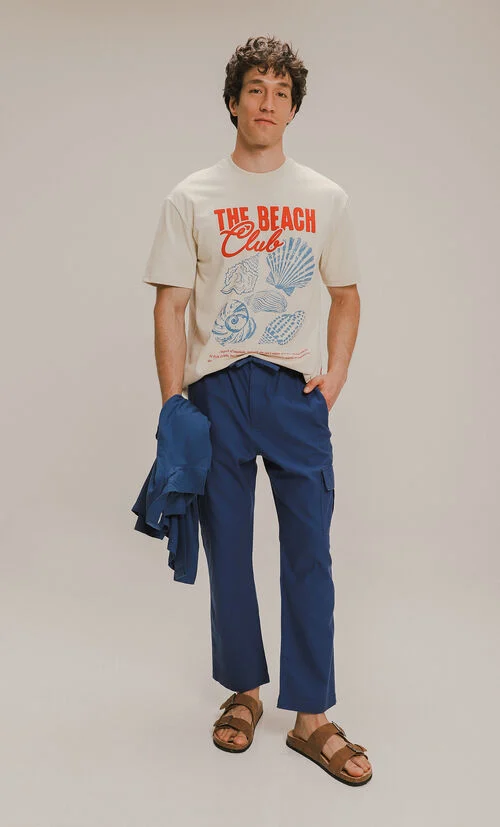 Pantalón Slim Azul Cargo