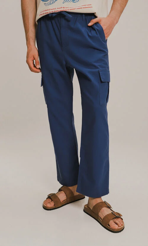 Pantalón Slim Azul Cargo