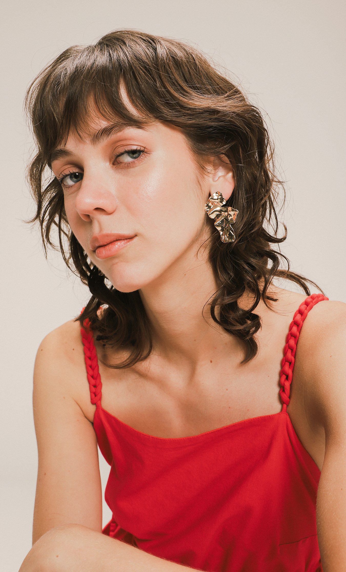 Aretes Hoja Dorada