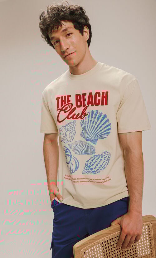 Playera Relaxed Diseño Beige