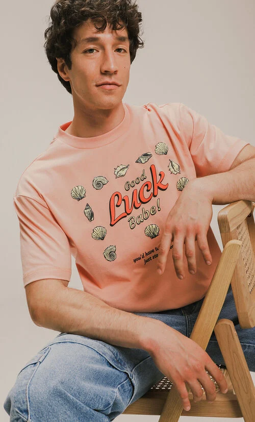 Playera Relaxed Diseño Coral